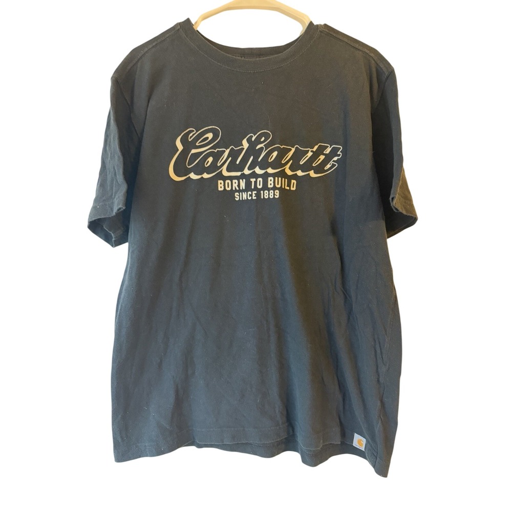 Carhartt Shirt‎ Mens M Relaxed Black Short Sleeve Work Cotton Tee Casual Loose